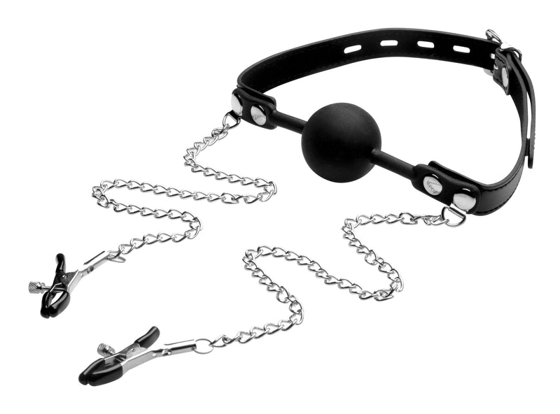 Transform Your Bedroom with 2-in-1 Silicone Ball Gag and Nipple Clamps