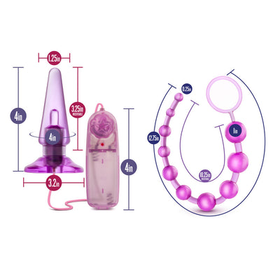 Upgrade Your Backdoor Pleasure with Our Pink Anal Quickie Kit - Vibrating Pleaser and Graduated Beads Included!