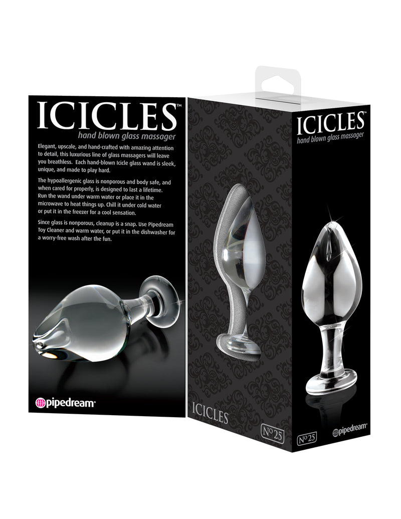 Eco-Friendly Hand-Crafted Glass Massager for Hypoallergenic Pleasure: Icicles No 25