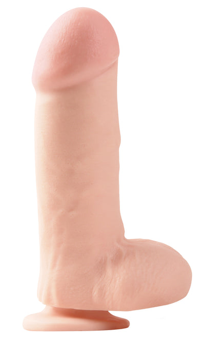 Basix Rubber Works Dong With Balls - Realistic and Versatile Dildo with Suction Cup for Hands-Free Fun and Strap-On Play.