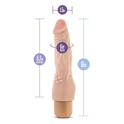 Dr. Skin Vibe #4: 8-Inch Beginner's Multi-Speed Vibrating Dildo with Clitoral Nubs