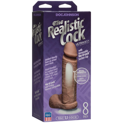 Realistic 8 Inch UR3 Dildo with Suction Base and Balls - Made in USA