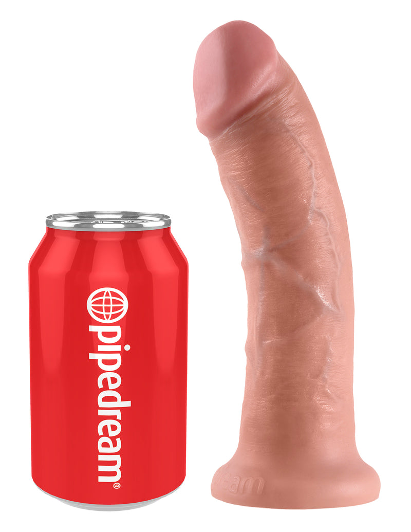 Realistic King-Sized Dildo with Suction Cup Base for Hands-Free Fun and Waterproof Pleasure - 8 Inches