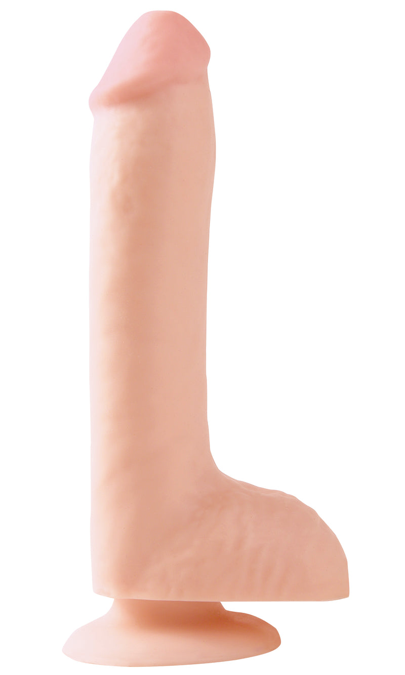 Basix 6 Inch Dildo with Suction Cup and Balls - Realistic and Flexible for Hands-Free Fun and Strap-On Play!