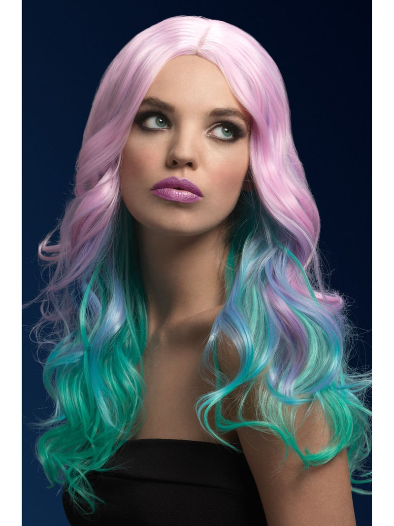 Pastel Ombre Long Wave Wig with Centre Parting for a Sensual Bedroom Experience!