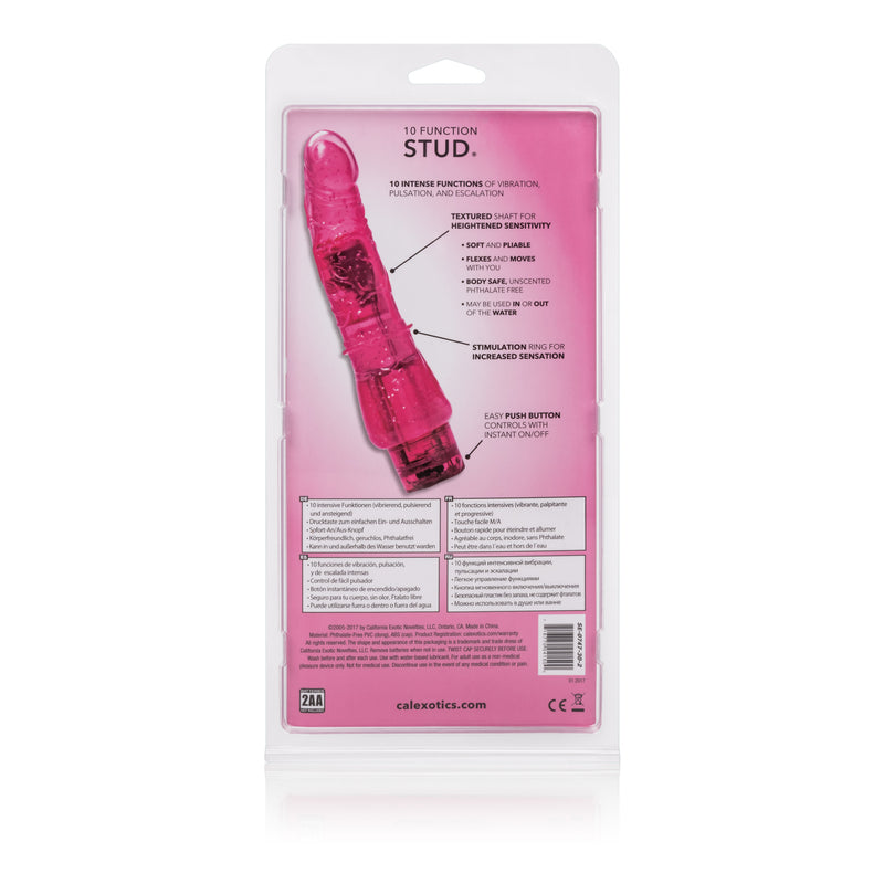 Hot Pink 10-Function Jelly Dong: Phthalate-Free, Waterproof, Realistic Pleasure Toy