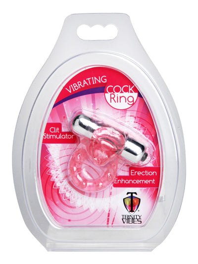 Vibrating Cock Ring with Clit Stimulation and Removable Bullet for Couples' Pleasure.