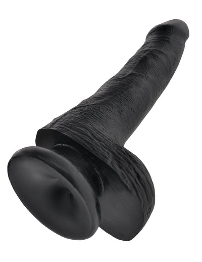 Realistic King Cock Dildo with Suction Cup Base and Balls for Hands-Free Pleasure and Ultimate Satisfaction - 6 Inches Long, 1.5 Inches Wide.