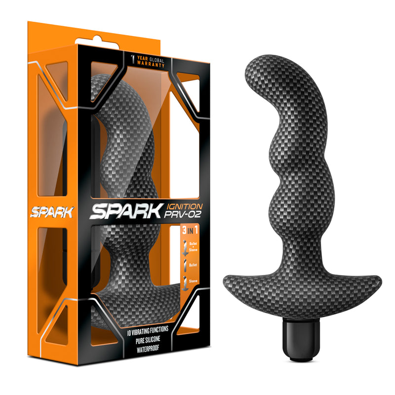 Experience Pure Pleasure with Spark Ignition PRV-02 Prostate Toy - 10 Vibrating Functions, G-Spot Stimulation, Waterproof