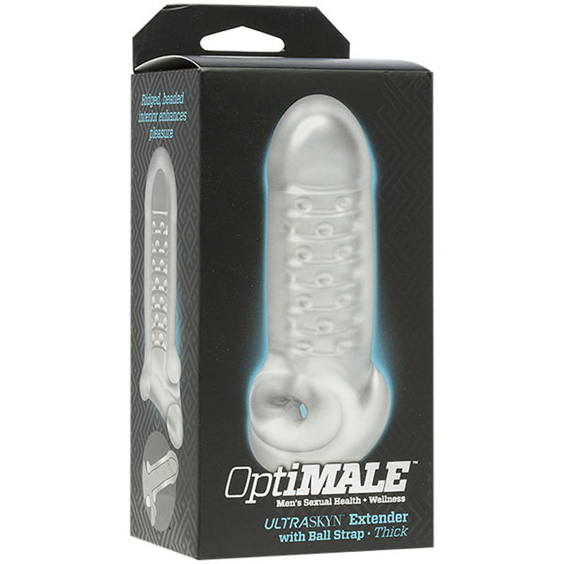 OptiMALE Thin Extender with Ball Strap - Add 6 Inches of Pleasure and Stimulation!