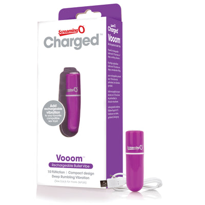 Powerful and Waterproof: The Charged Vooom Bullet Vibe with Rumbling Vooom Technology and USB Rechargeable Functionality.