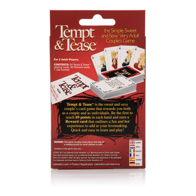 Spice up Your Love Life with Tempt and Tease Adult Card Game - 54 Flirty Challenges and 60 Reward Cards to Ignite Your Passion!