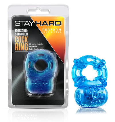 Maximize Your Pleasure with Stay Hard's Vibrating Cockring - 5 Functions for Ultimate Satisfaction!