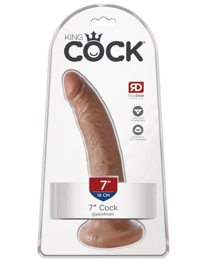 Realistic King Cock Dildo with Suction Cup Base for Mind-Blowing Pleasure and Wet Adventures - 7 Inches Long!