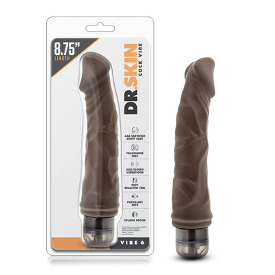 Get Ready to Quiver with Delight with the Dr. Skin Vibe 6 Vibrating Dildo - 9 Inches of Realistic Pleasure!