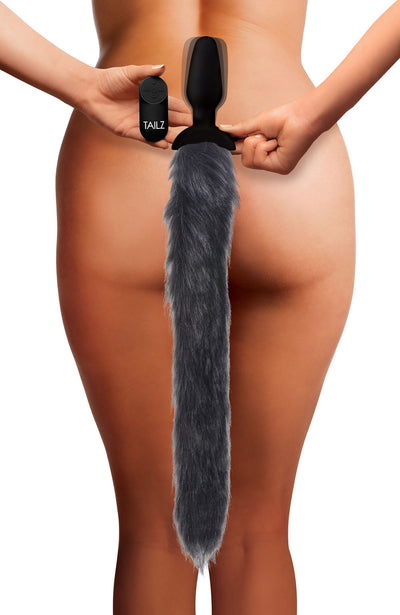 Fluffy Faux Fur Vibrating Anal Plug with Wireless Remote and Multi-Speed Functionality for Wild Pleasure