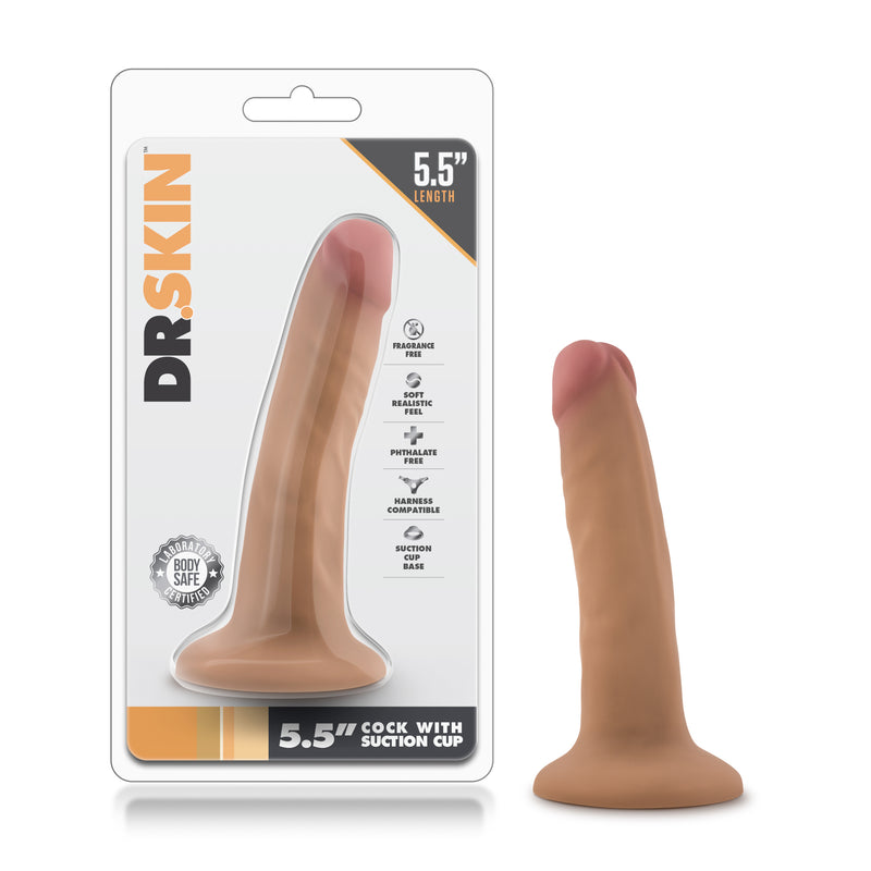 Slim and Realistic 5.5 Inch Dildo with Suction Cup Base for Hands-Free Fun and Safe Pleasure.