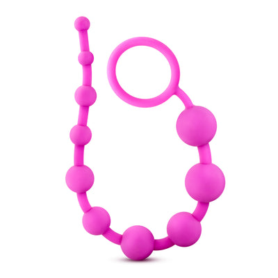 Satin Silicone 10 Graduated Beads for Anal Play Pleasure