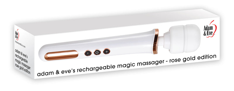 Luxurious Rose Gold Wand Massager with 10 Vibration Functions and Adjustable Intensity Levels