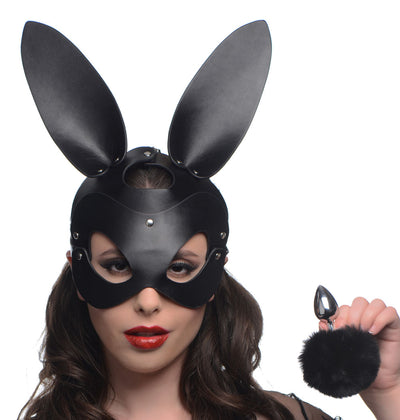 Black Rabbit Back Alley Bunny Tail Plug and Mask Set: Unleash Your Playful Side and Feel Great!