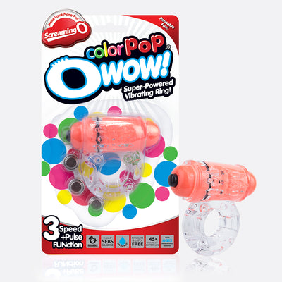 Vibrant and Powerful Color Pop O Wow Cockring for Enhanced Pleasure and Extended Ticklers for Her - Upgrade Your Game Today!