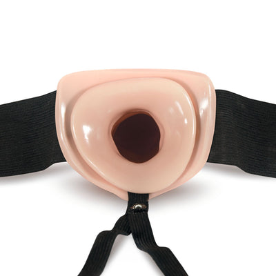 Enhance Your Playtime with the Dr. Skin 7 Inch Hollow Strap On - Perfect for Any Gender and Provides Lifelike Stimulation