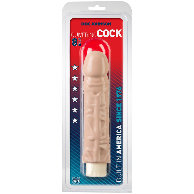 Realistic Multi-Speed Vibrator with White Flesh-Colored Sleeve for Intense Pleasure - Made in the USA!
