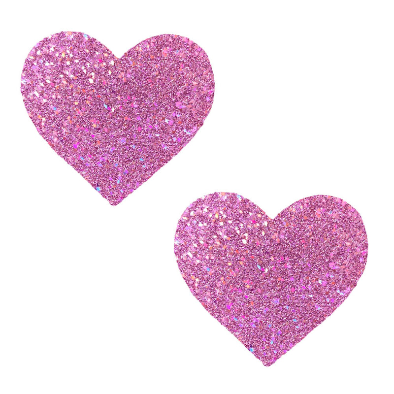 Pegasus Kisses Iridescent Pink Glitter Nipztix Pasties - Hypoallergenic and Long-Lasting Adhesive for Festivals, Raves, and Parties!