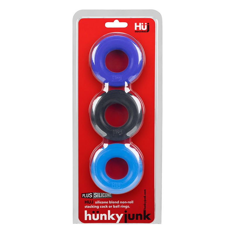 Enhance Your Bedroom Fun with Hunkyjunk Huj3 C-Ring 3 Pack - Super-Stretchy and Sturdy for Extra Support and Grip!