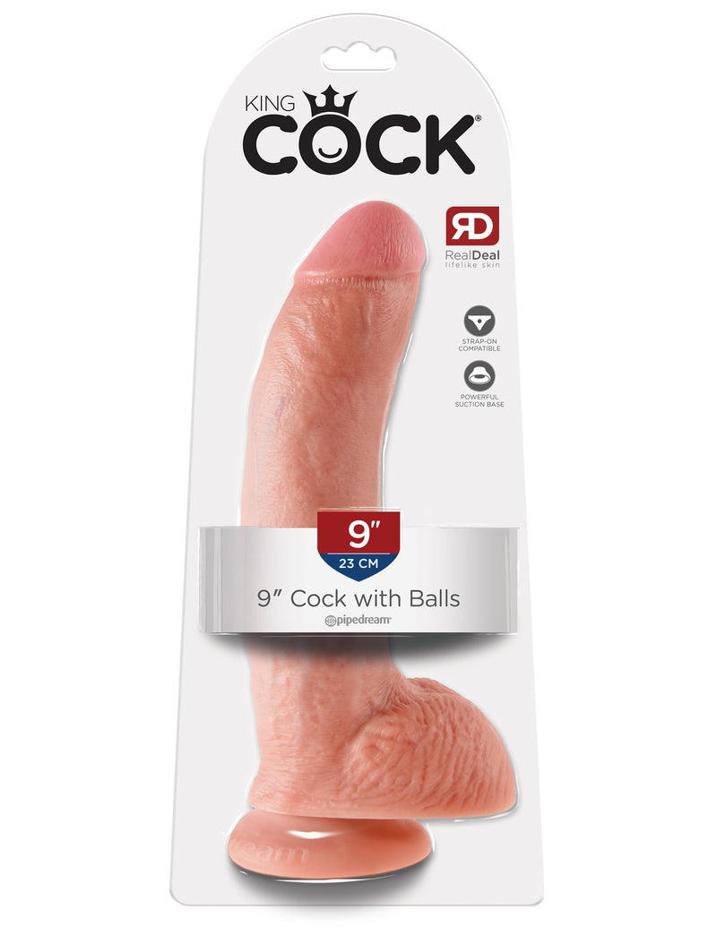 Realistic King Dong Dildo with Suction Cup Base for Solo or Partner Play - Waterproof Design for Shower Fun - 9 Inches of Pleasure!