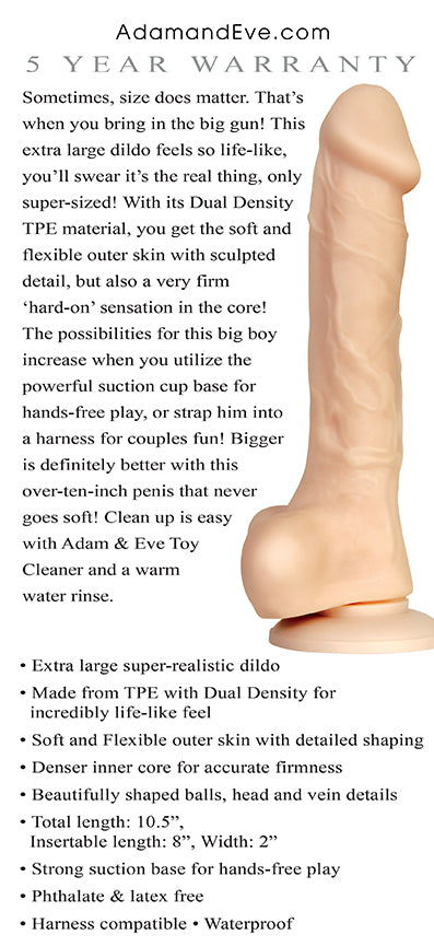 Super-Sized Realistic Dildo with Dual Density Material, Suction Cup Base, and Harness Compatibility for Ultimate Satisfaction
