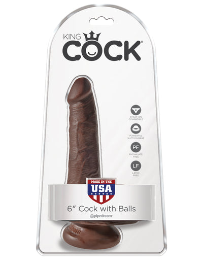Realistic King Cock Dildo with Suction Cup Base and Balls for Hands-Free Pleasure and Ultimate Satisfaction - 6 Inches Long, 1.5 Inches Wide.