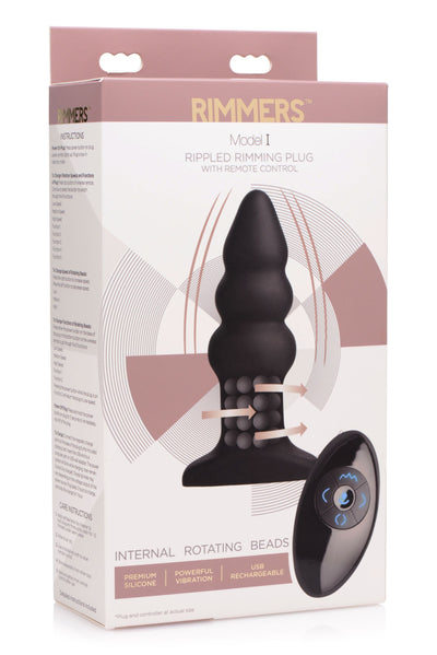 Rotating Beads & Vibrating Anal Plug with Remote Control for Sensory Bliss
