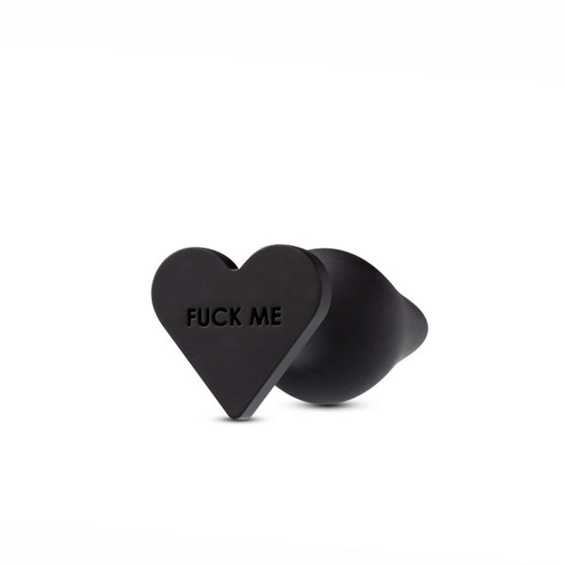Luxurious Silicone Heart-Shaped Butt Plug with "Spank Me" or "Fuck Me" Message on Base for Next-Level Anal Play