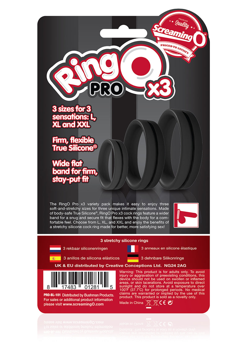 Variety Pack of Three True Silicone Cock Rings for Snug and Comfortable Fit