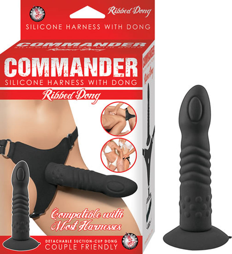 Explore Endless Pleasure with the Adjustable Ribbed Strap-On Dong