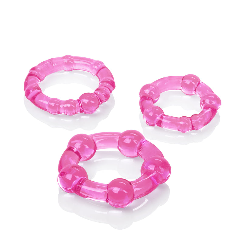 Beaded Couples Cockrings - Enhance Pleasure with Waterproof Design in 3 Sizes!