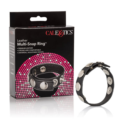 Soft Leather Adjustable C-Ring with Nickel-Free Snaps for Enhanced Sensuality and Prolonged Lovemaking. Hand-Stitched in the USA.