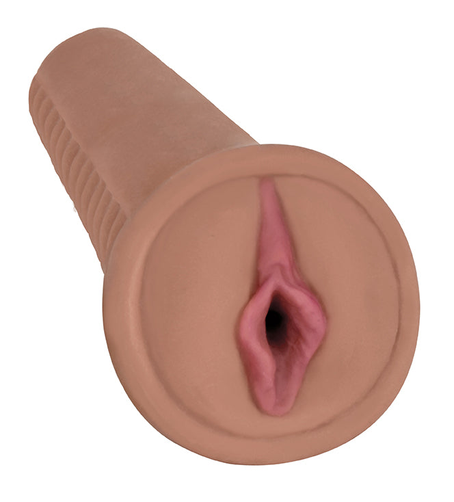 Realistic Vibrating Masturbation Aid for Men with Inner Ribbing and Tight Anal Tunnel.