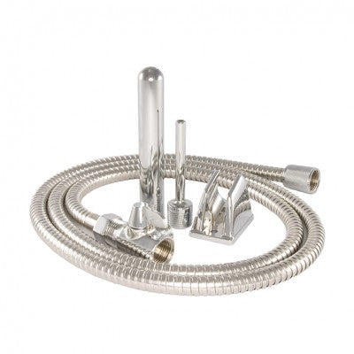 Stainless Steel Bidet Toy for Anal and Prostate Stimulation with Customizable Nozzles and Hose.