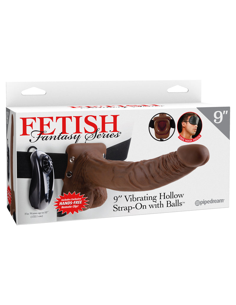 Enhance Your Bedroom Game with the 9" Vibrating Hollow Strap-On - Perfect for Confident and Satisfying Pleasure!