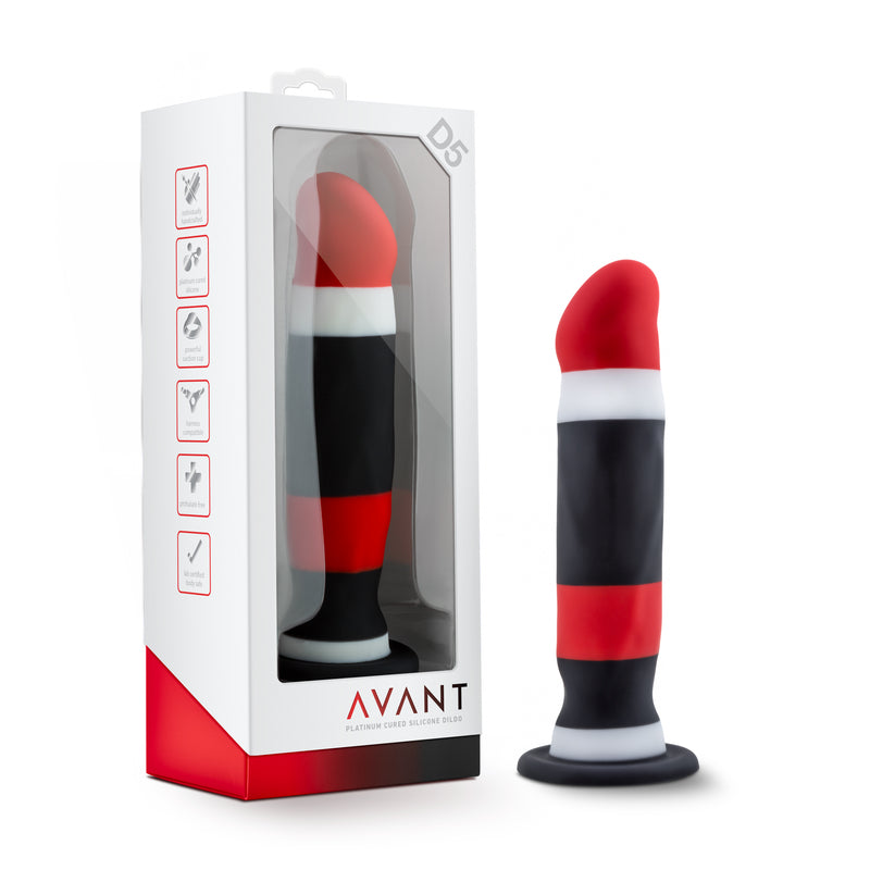 Avant D5 Sin City Silicone Dildo with Suction Cup Base and Harness Compatibility - 8 Inches of Pleasure!