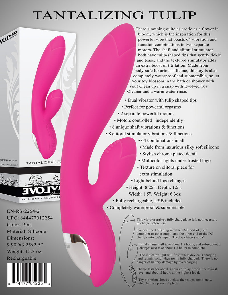Tantalizing Tulip Vibrator: Petal-Shaped Pleasure with Customizable Vibrations and Eco-Friendly Rechargeability.