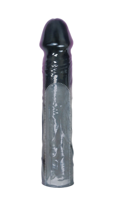 Add Three Inches to Your Package with The 9's Toppers Black Extender Sleeve - Be a Stud in the Bedroom!