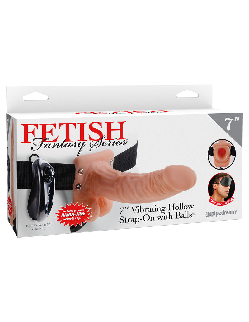 Enhance Your Sex Life with the 7-Inch Vibrating Hollow Strap-On with Balls