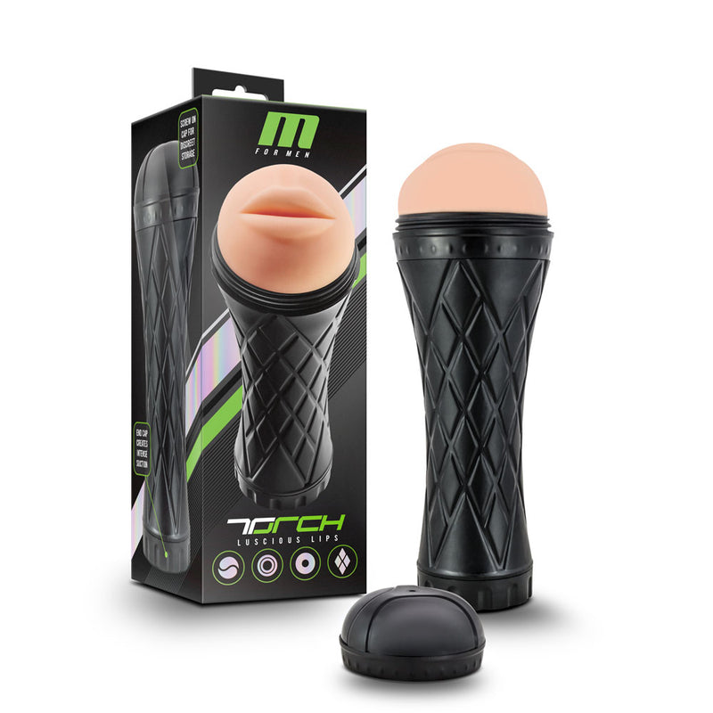 X5 Torch Masturbation Aid for Men - Ribbed Deep Throat Pleasure with Adjustable Suction and Discreet Canister.
