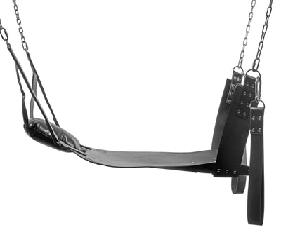Bondage Sling for Ultimate Bedroom Pleasure: High-Quality Leather, Adjustable Straps, and Detachable Stirrups for Customizable Positions.