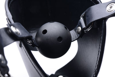 Puppy Muzzle with Dog-Like Ears and Breathable Ball Gag for Elevated Pup Play