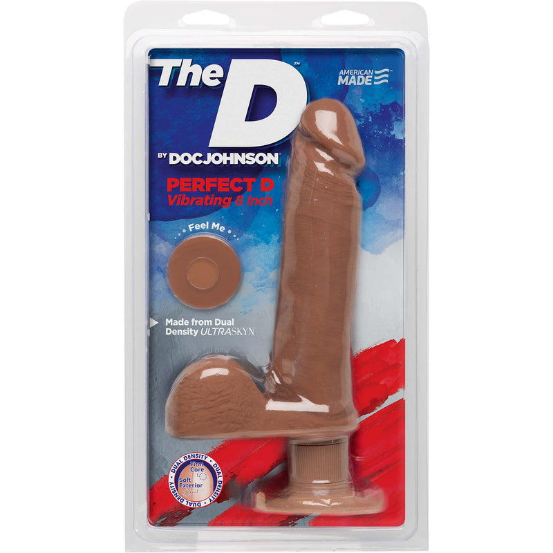 Ultimate Lifelike Vibrating Dildo with Suction Cup Base - The D by Doc Johnson, 8 Inches of Dual Density ULTRASKYN for Hands-Free Fun!