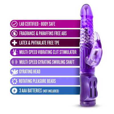 Beginner's Bunny Rabbit Vibrator - Gentle Fun with Spinning Beads and Shimmying Shaft